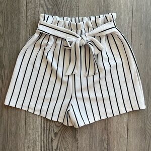 Rare Editions Girls Paperbag Elastic Waist Stripe Shorts with Bow Size 10